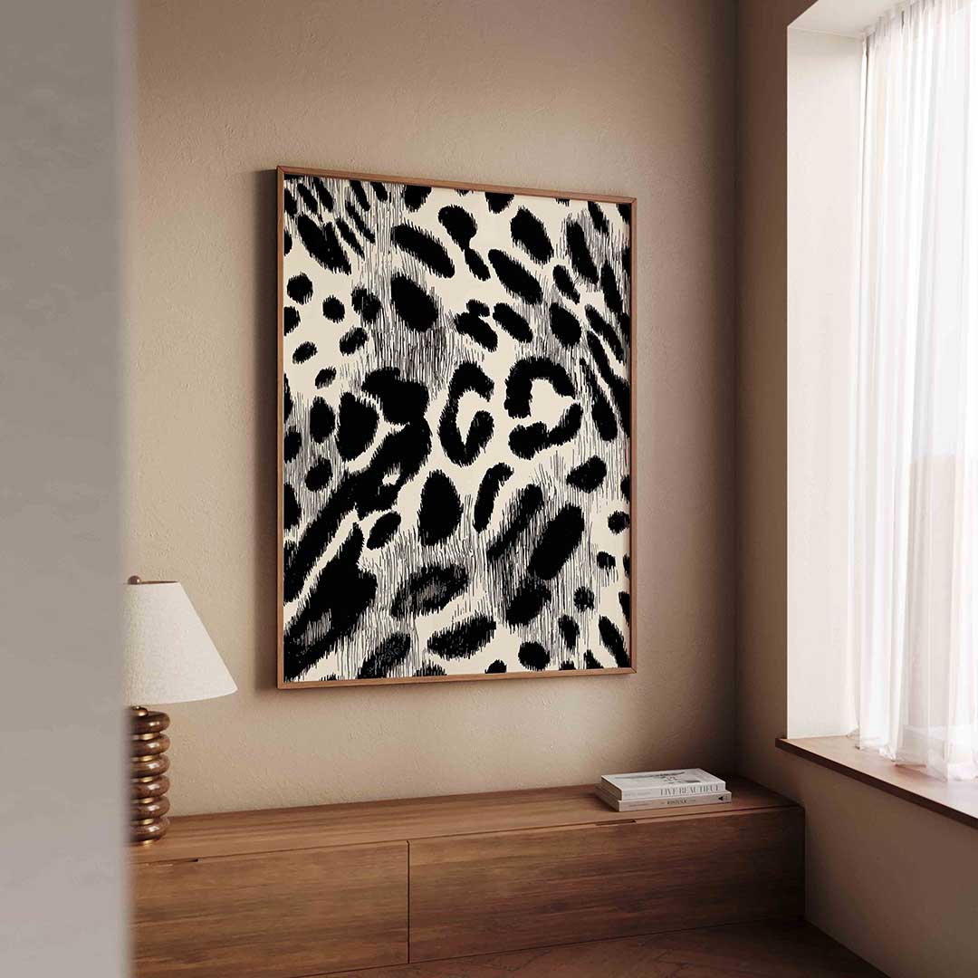 Luipaardpatroon – safari wandkunst als portret poster