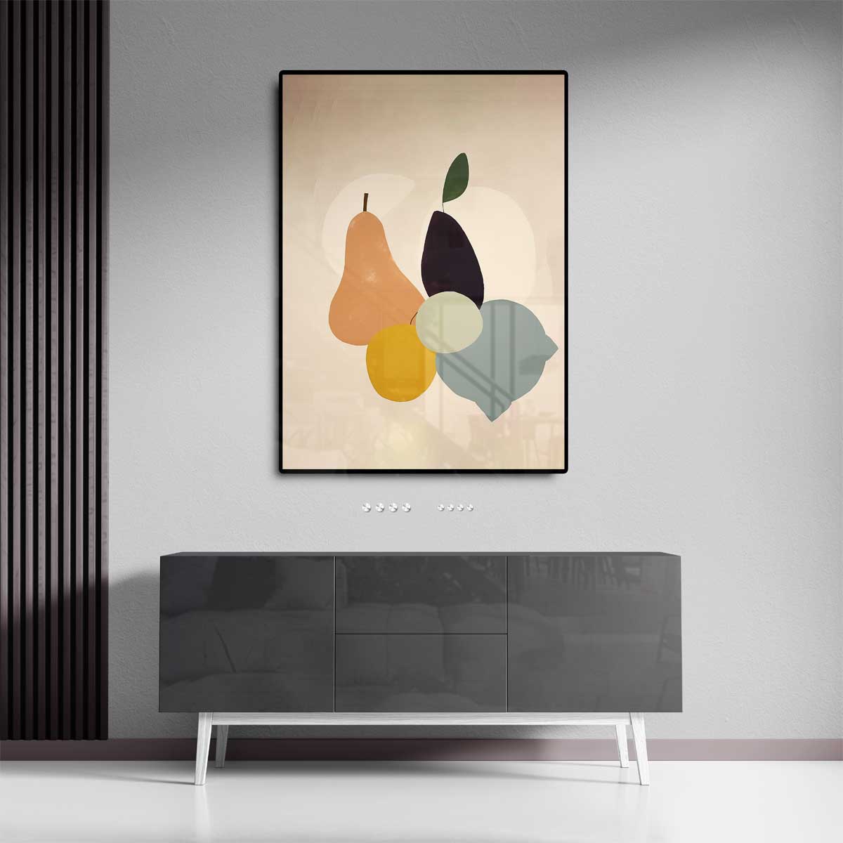 Abstracte Vruchtenexplosie – staand kunstwerk voor modern interieur