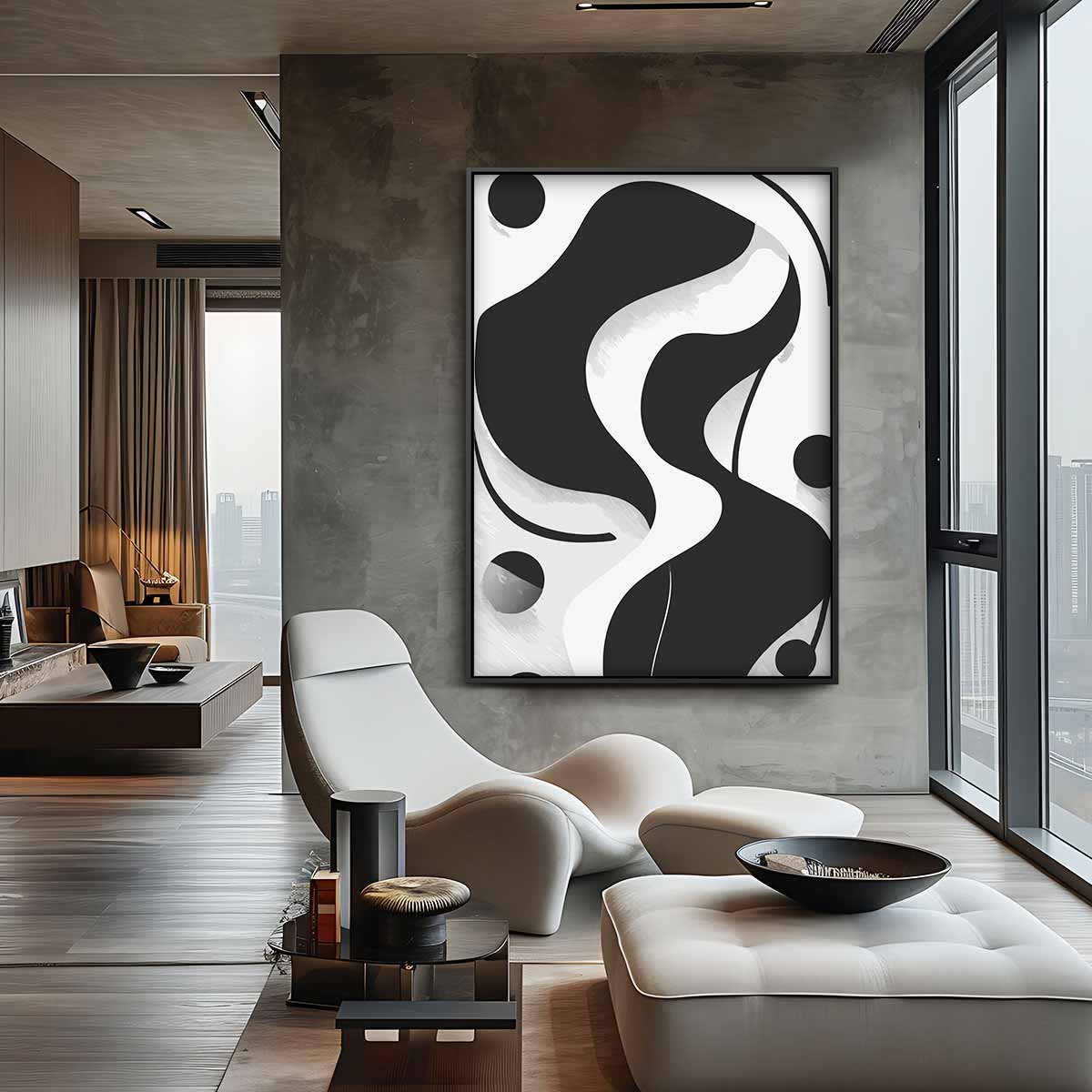 Modern Abstracte Vormen – canvas wanddecoratie in portret formaat