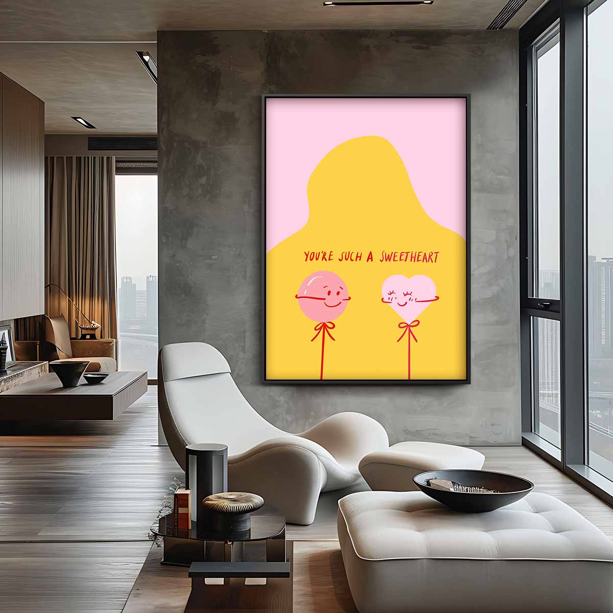 Lolly Vriendjes Kunstwerk – staande wandkunst voor woonkamer of interieur