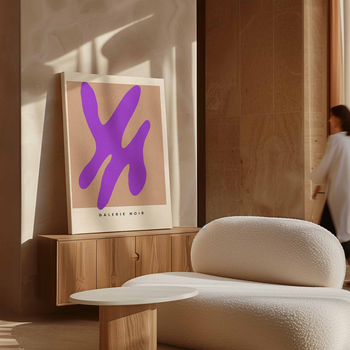 Vrolijke Paarse Abstractie – plexiglas wanddecoratie in portret formaat