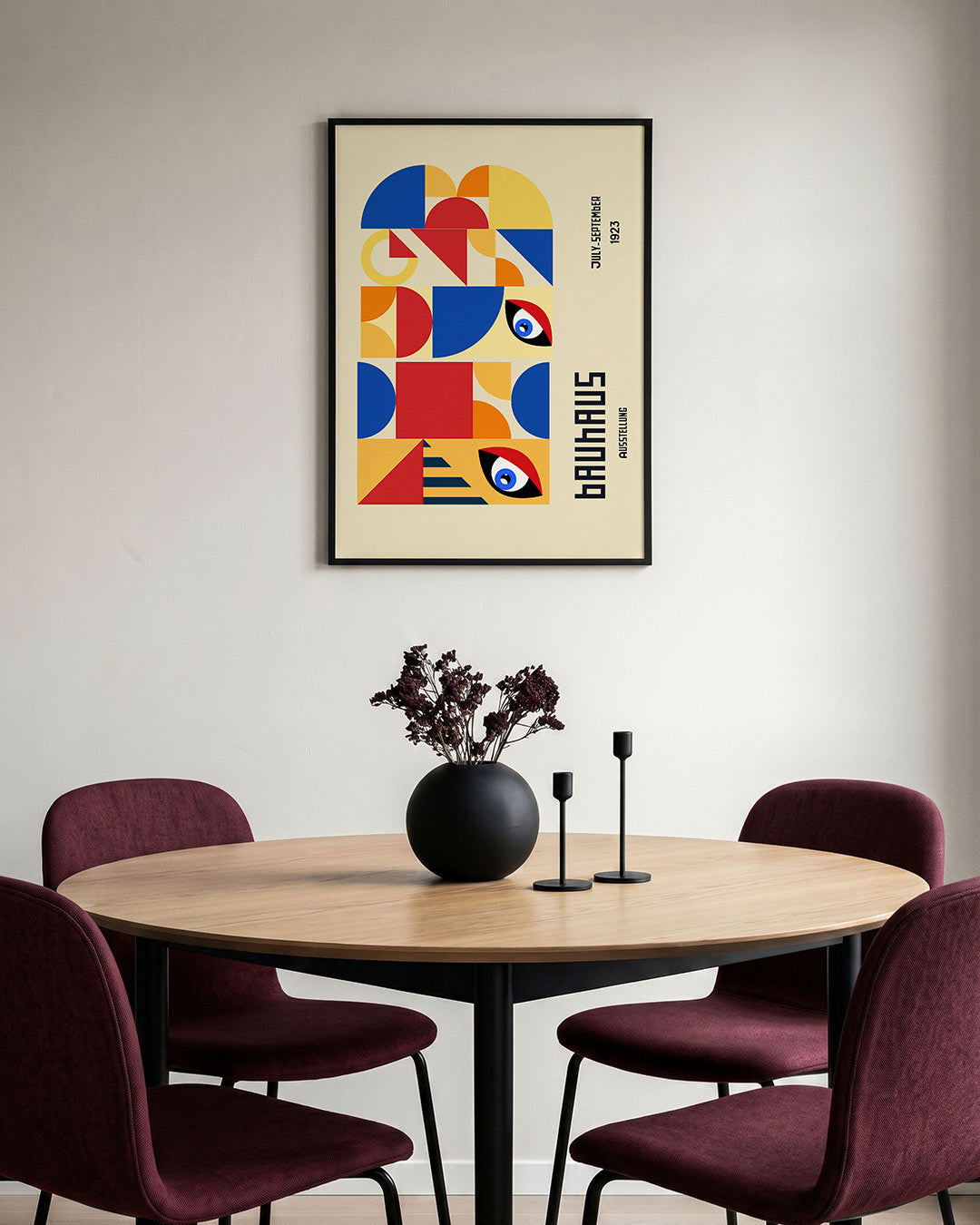Vormritme en kleur – staande Bauhaus poster voor aan de muur