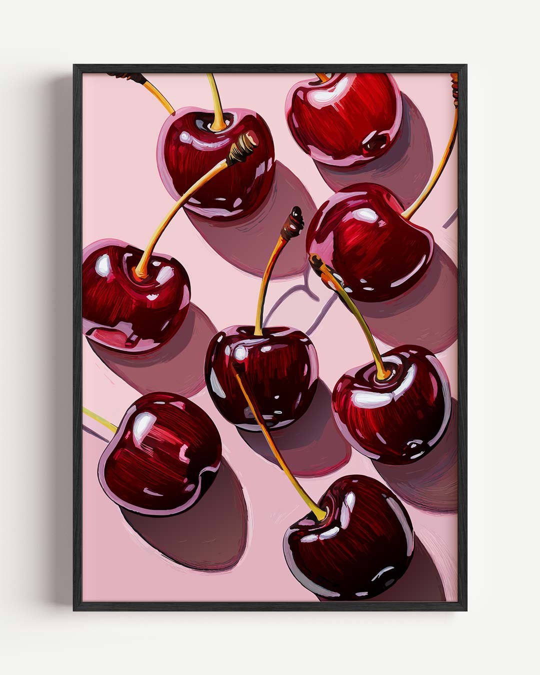 Kersen op Zomerse Tafel – zomer portret poster als wanddecoratie