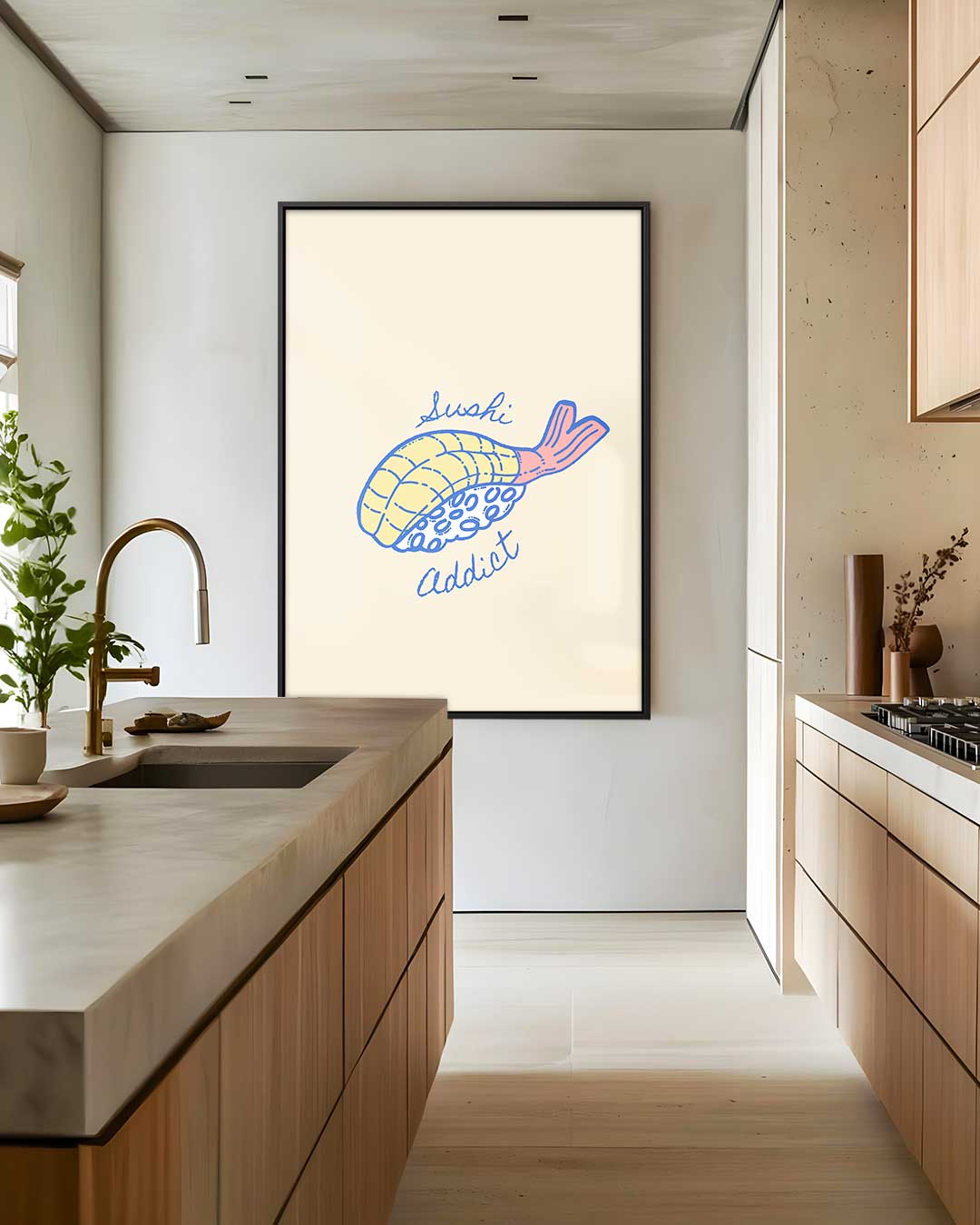Sushi Addict Illustratie – staand kunstwerk voor modern interieur