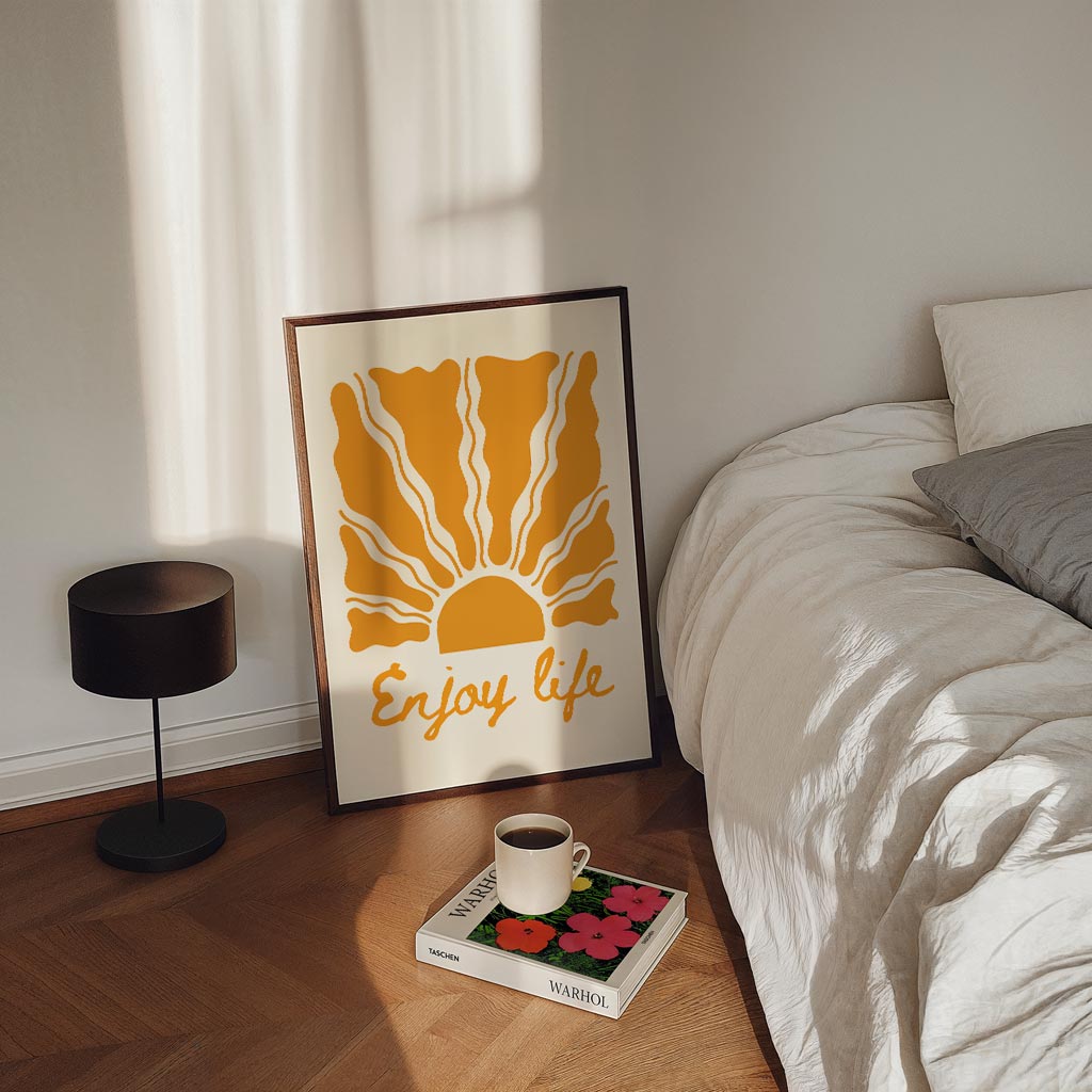 Geniet van het Leven – staande Popart wanddecoratie van WallArtistic