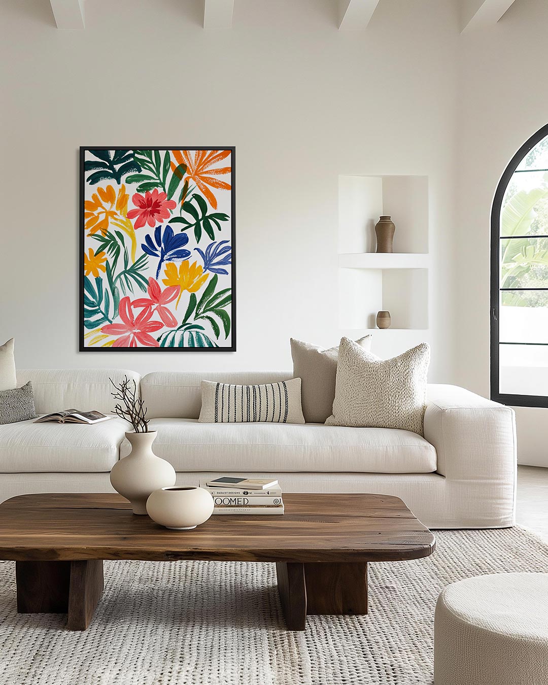 Kleurrijke bloemenvormen – staand wanddecoratie kunstwerk