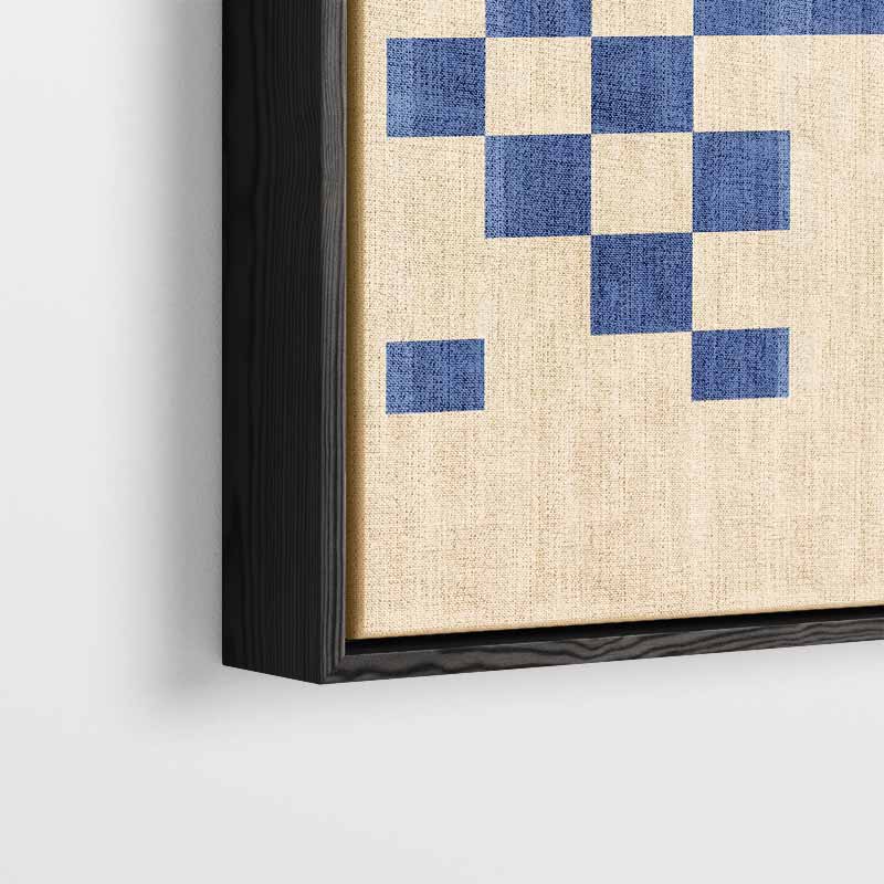 Ritmisch Blauwe Vlakken – plexiglas wanddecoratie in portret formaat
