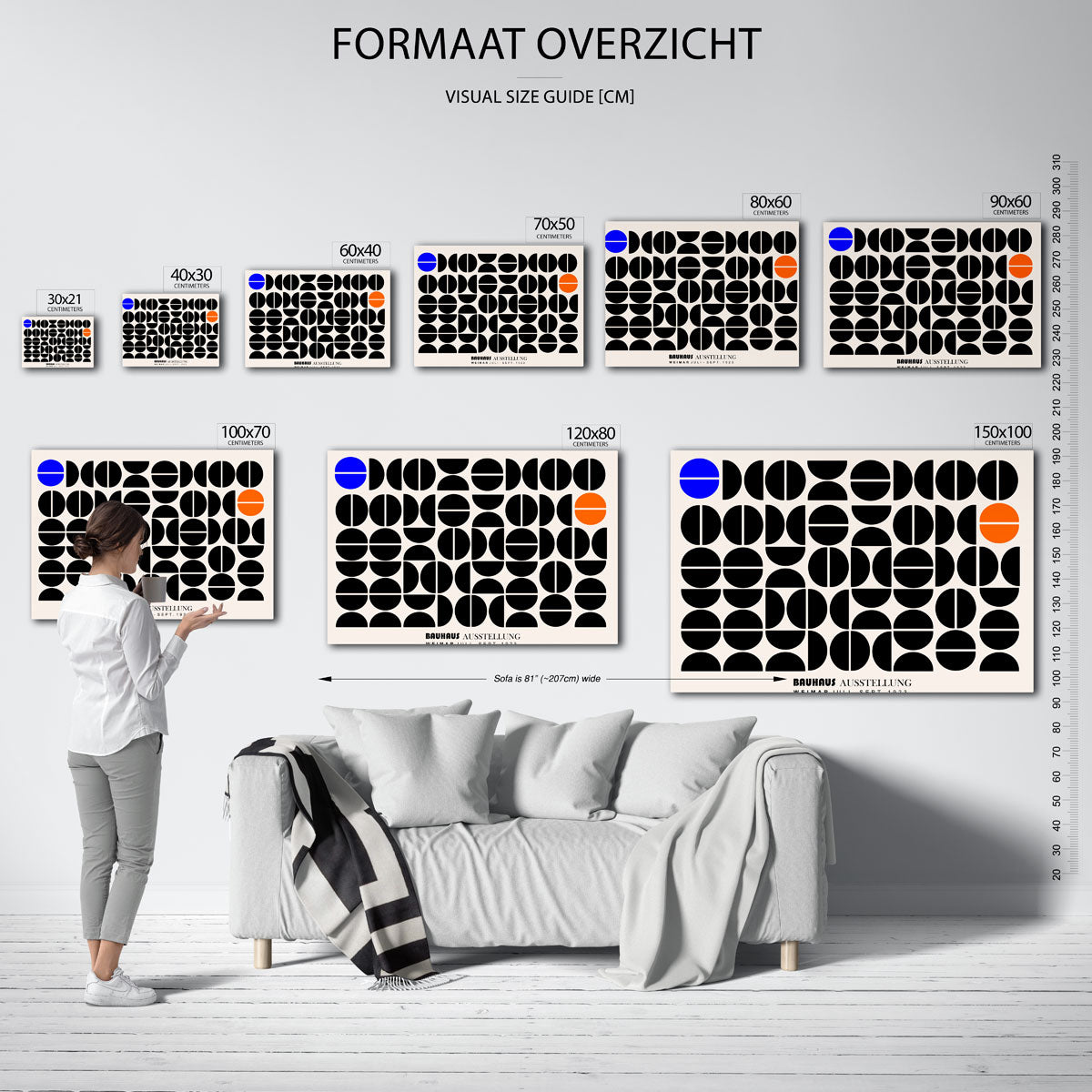 Vormritme en kleur – Bauhaus poster als geometrische wanddecoratie