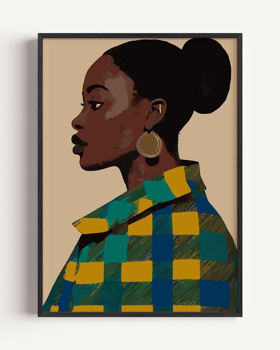 Stijlvolle Profielillustratie – zomer portret poster als wanddecoratie