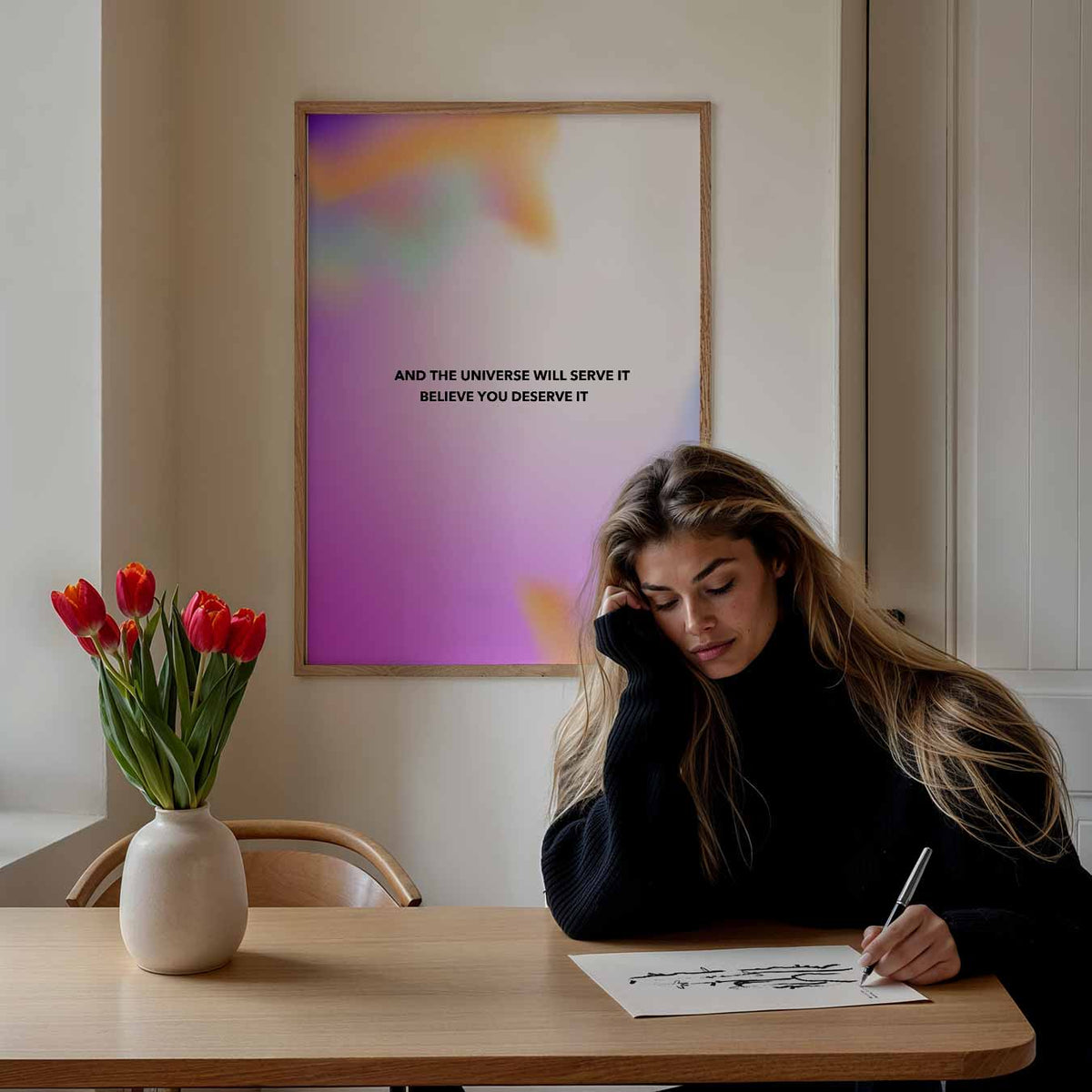 Believe You Deserve It – mindful portret poster, afbeelding 7