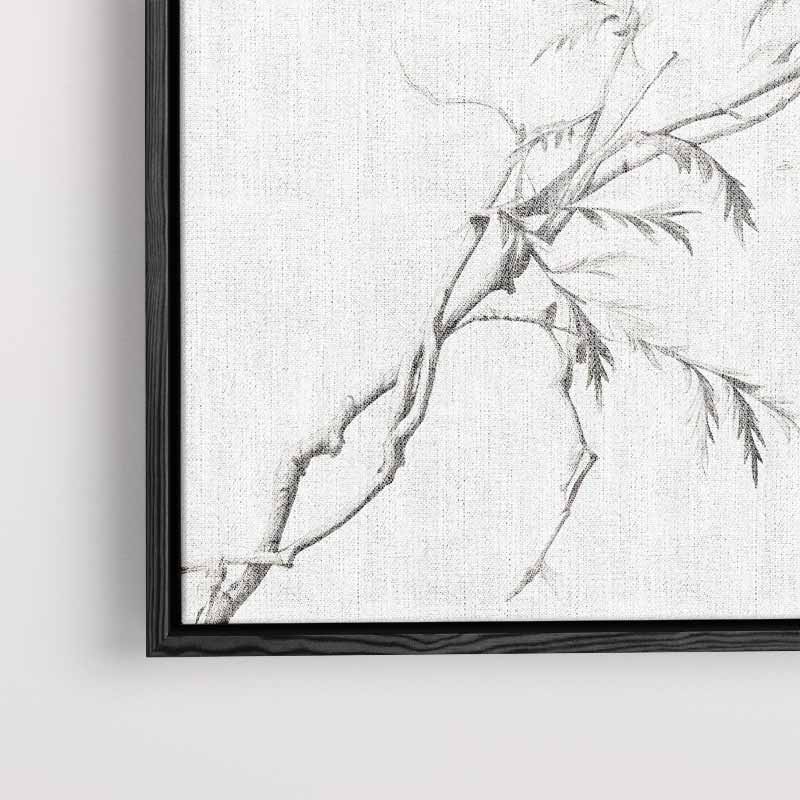 Elegante Takken in Potlood – staand kunstwerk voor modern interieur