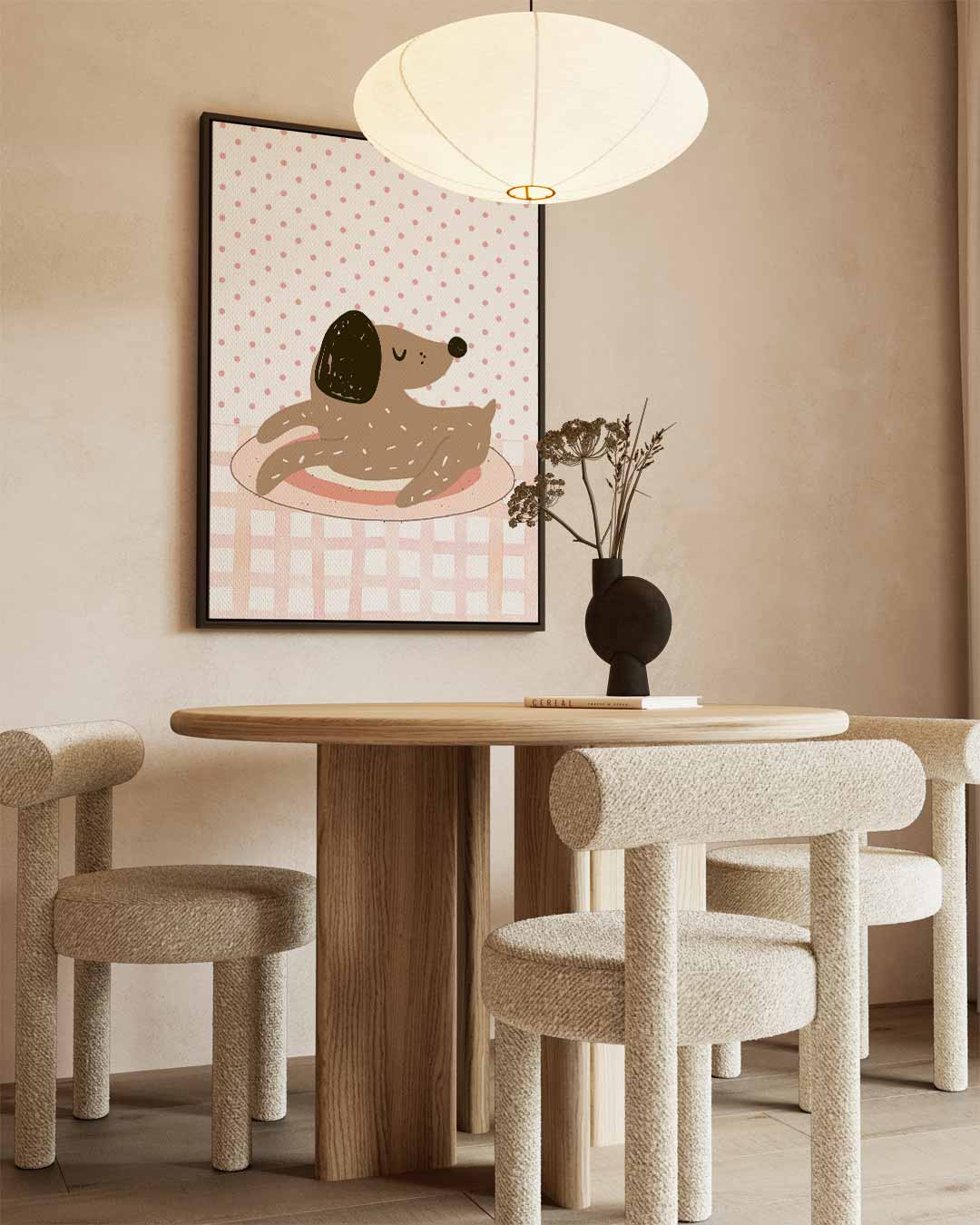 Schattige Slapende Hond – staand kunstwerk voor modern interieur