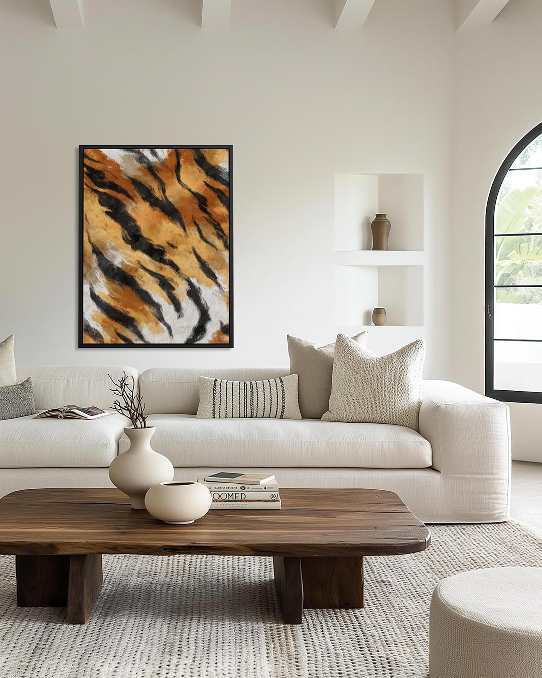 Dynamische strepen – moderne staande wandkunst