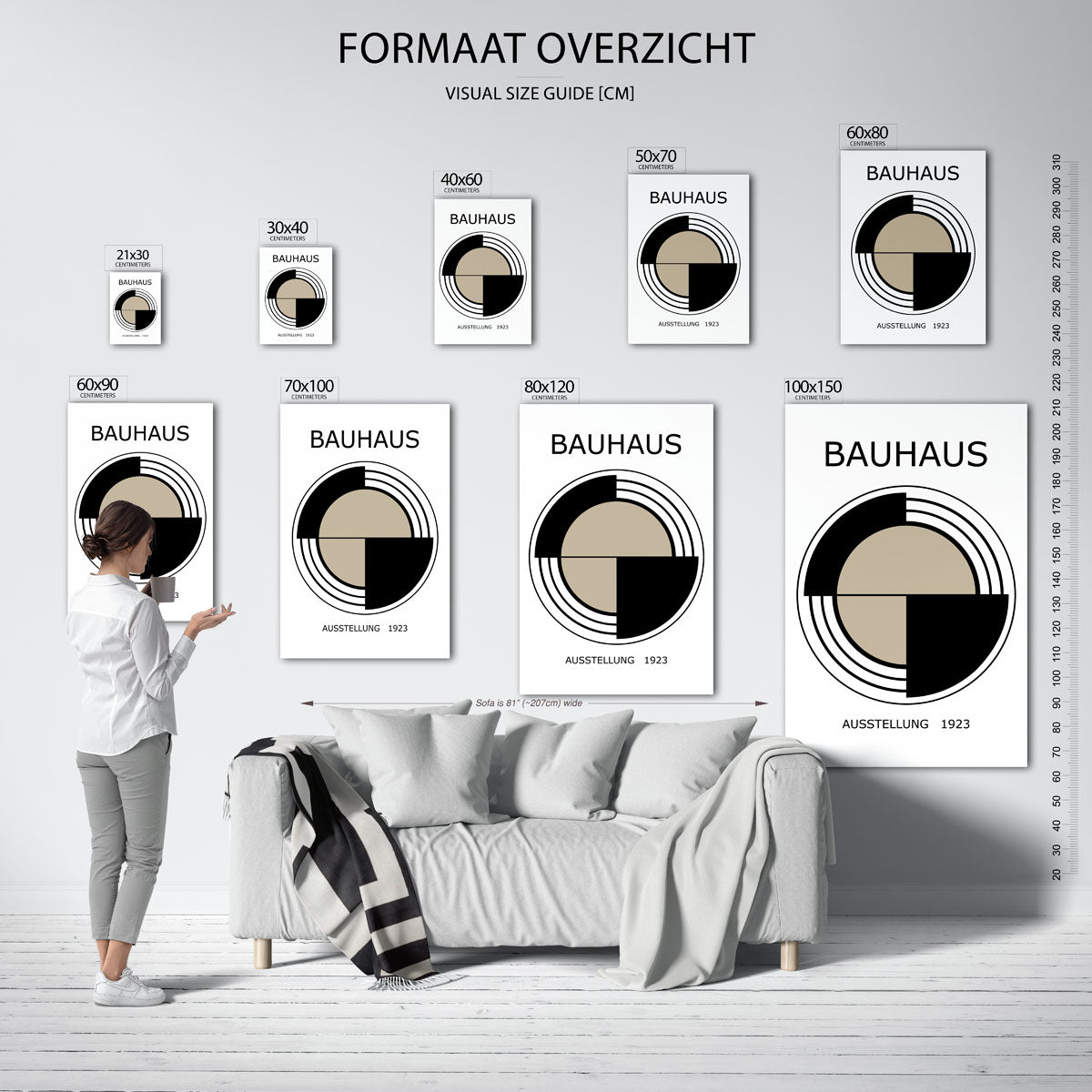 Cirkel en lijnen – Bauhaus poster als moderne geometrische wanddecoratie