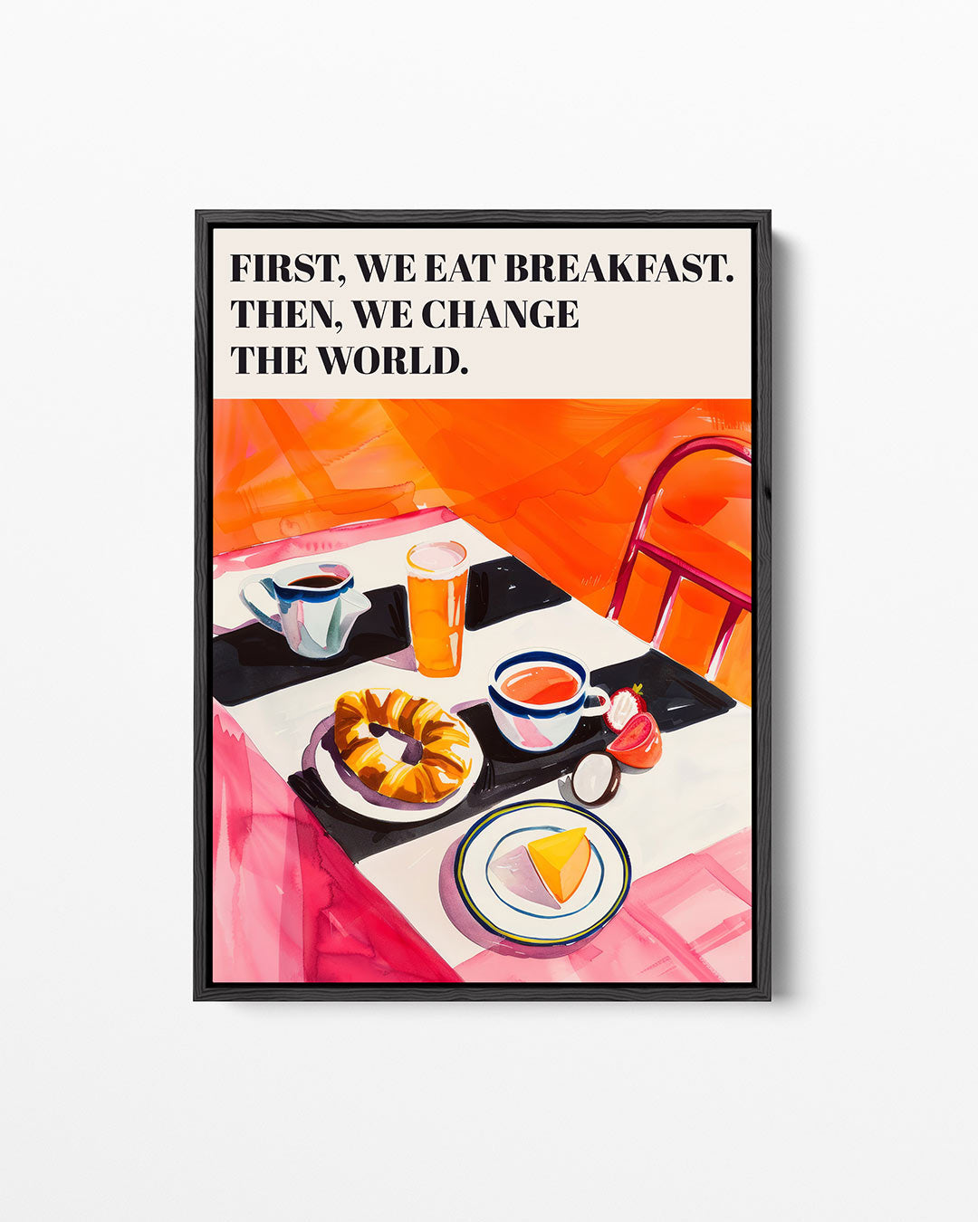 Kleurrijk ontbijt tafereel – staand wanddecoratie kunstwerk