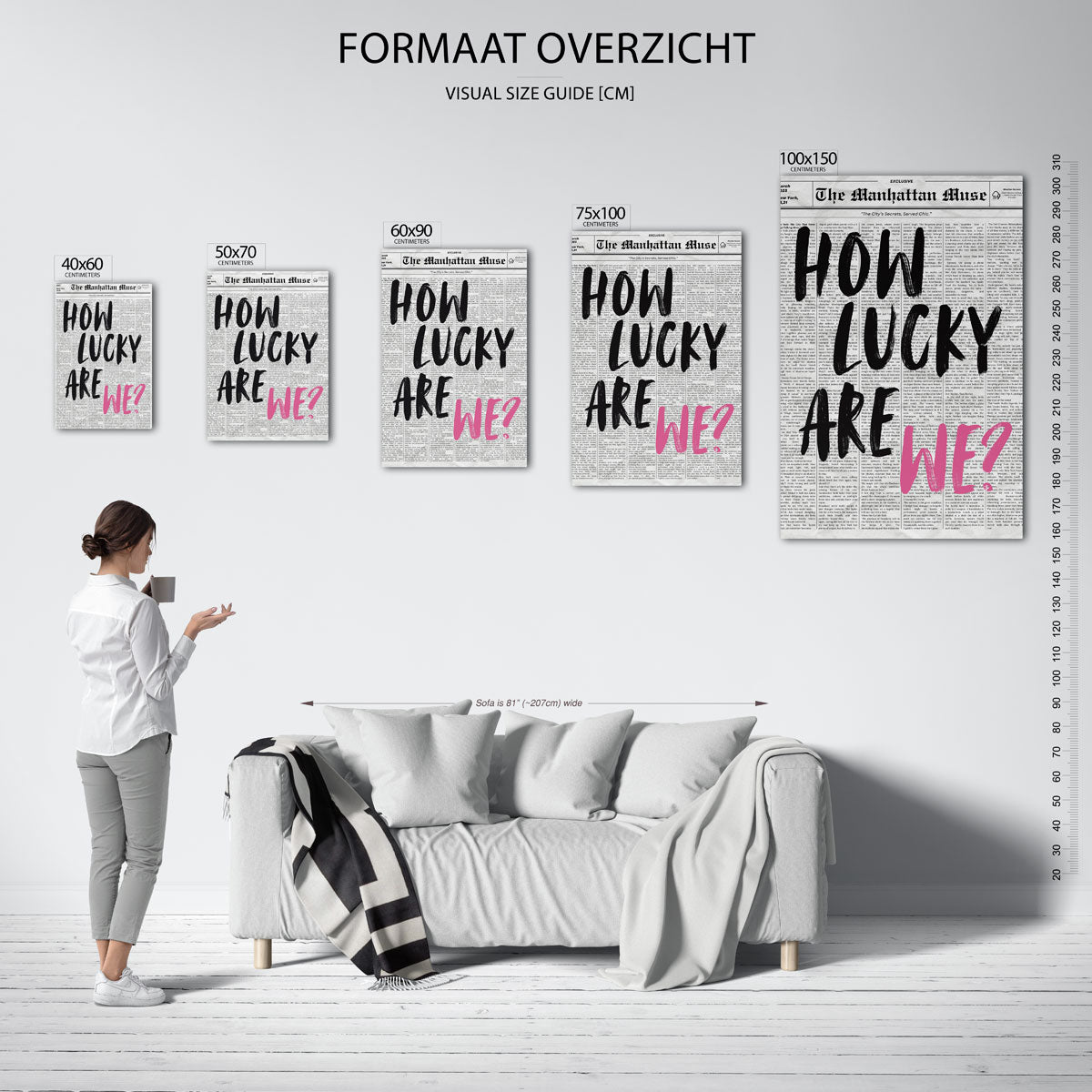 Expressieve typografie – staand wanddecoratie kunstwerk