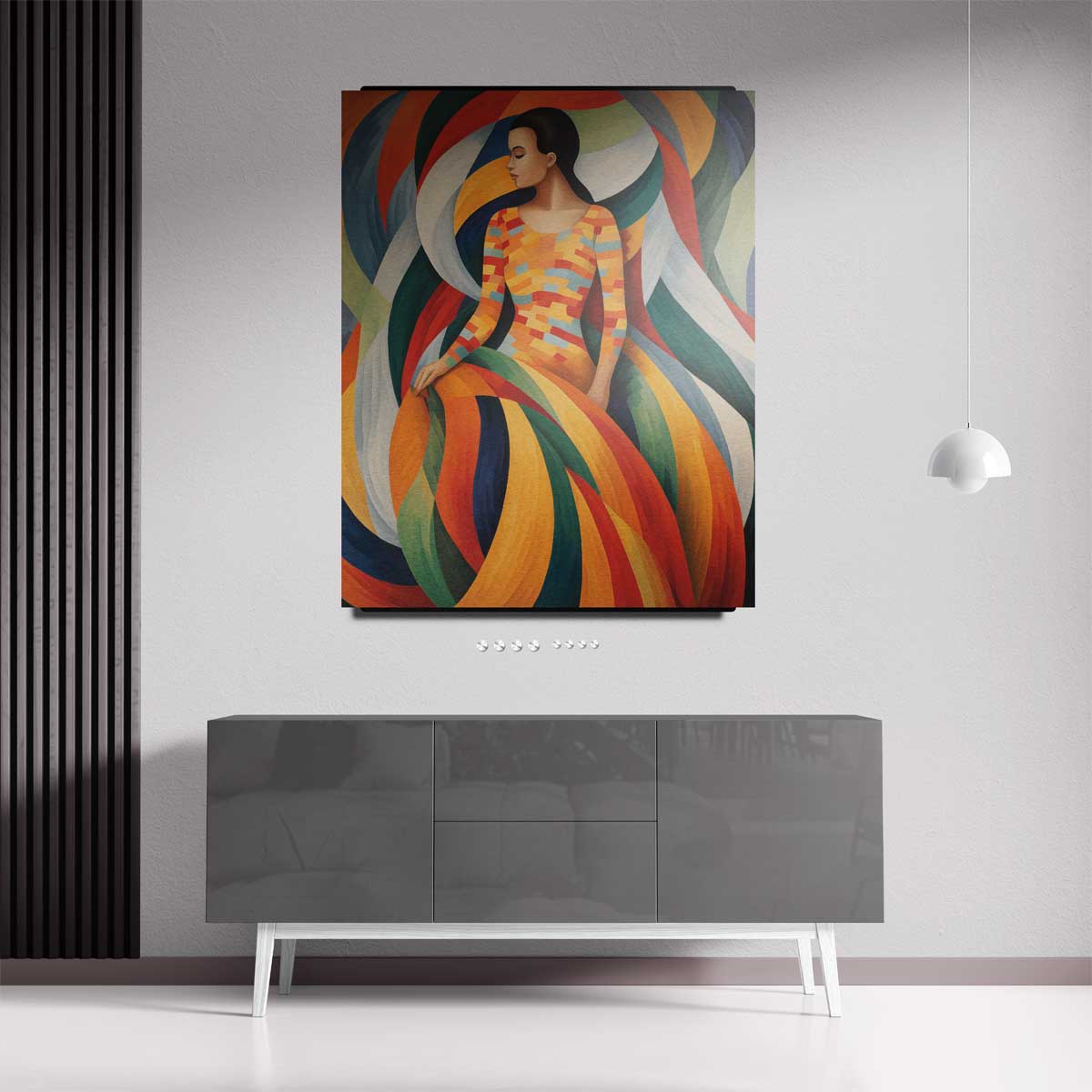 Kleurrijke Harmonie – staand kunstwerk voor modern interieur
