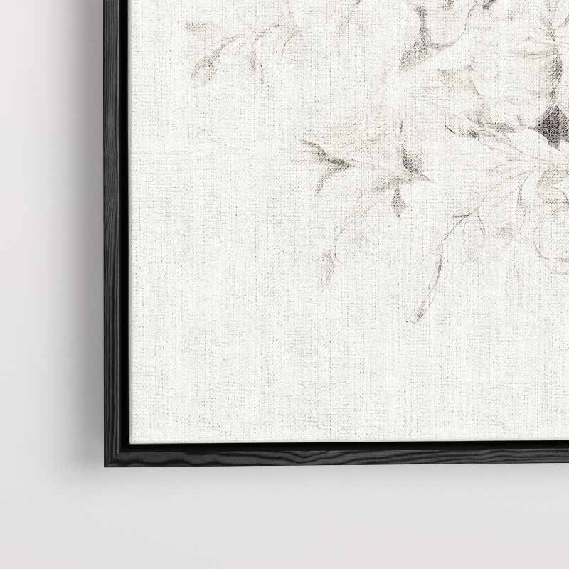 Zwart-wit Bloemenpracht – staand kunstwerk voor modern interieur