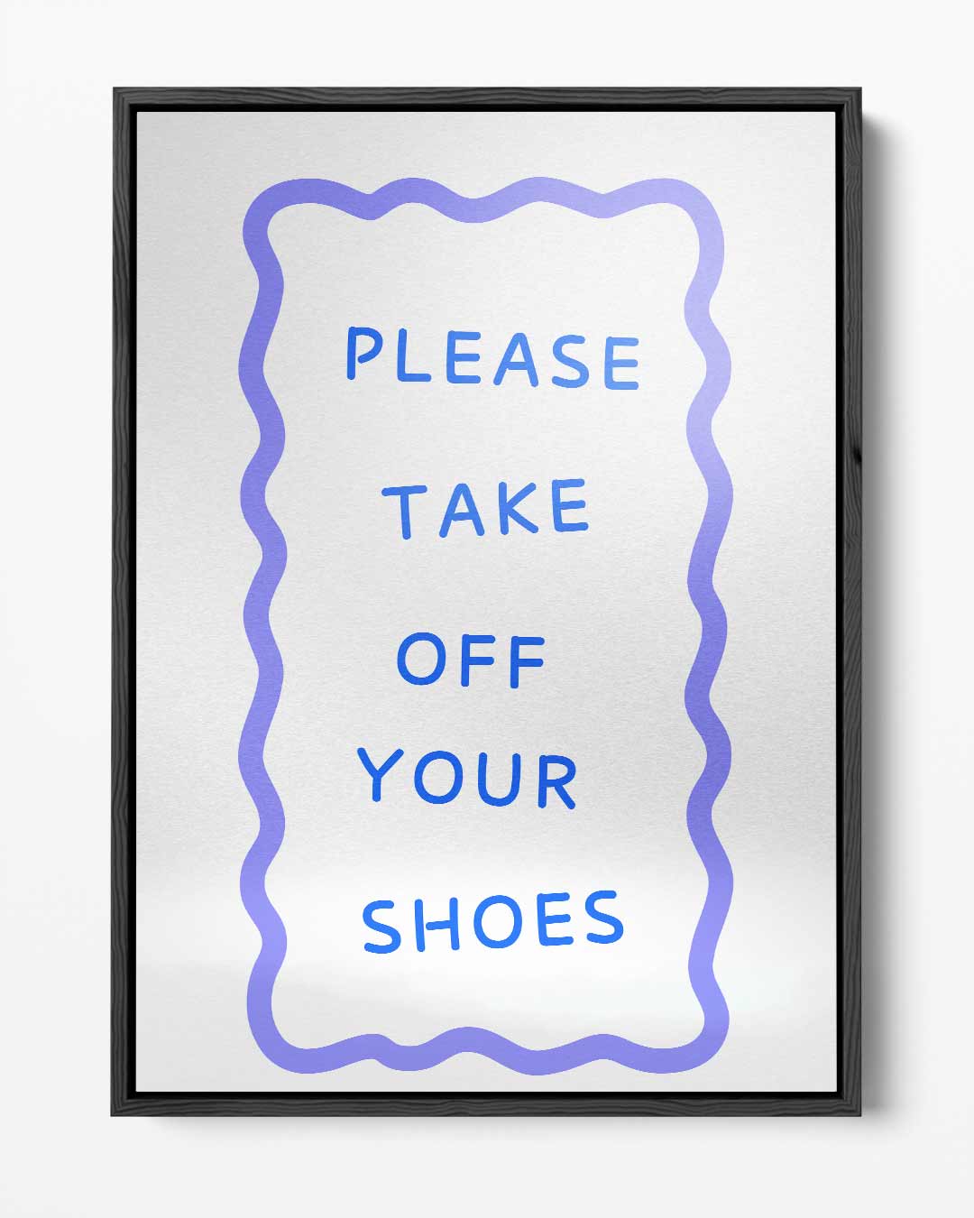 Welkomstbord "Schoenen Uit – portret kunstwerk als wanddecoratie