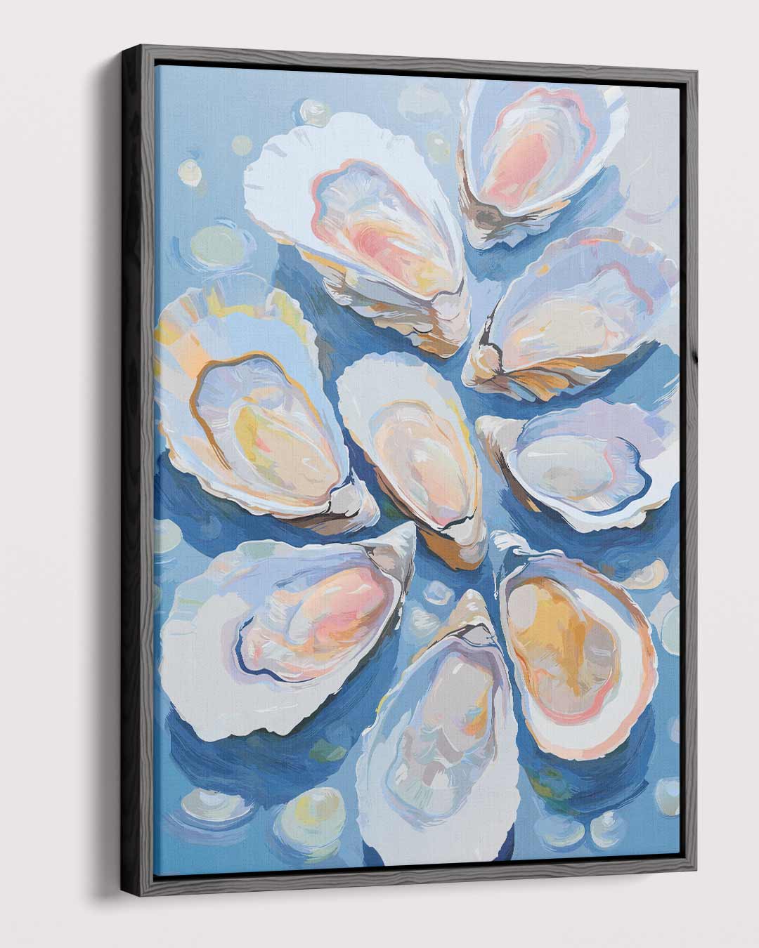 Oesters in Kunst – dibond kunstwerk als wanddecoratie
