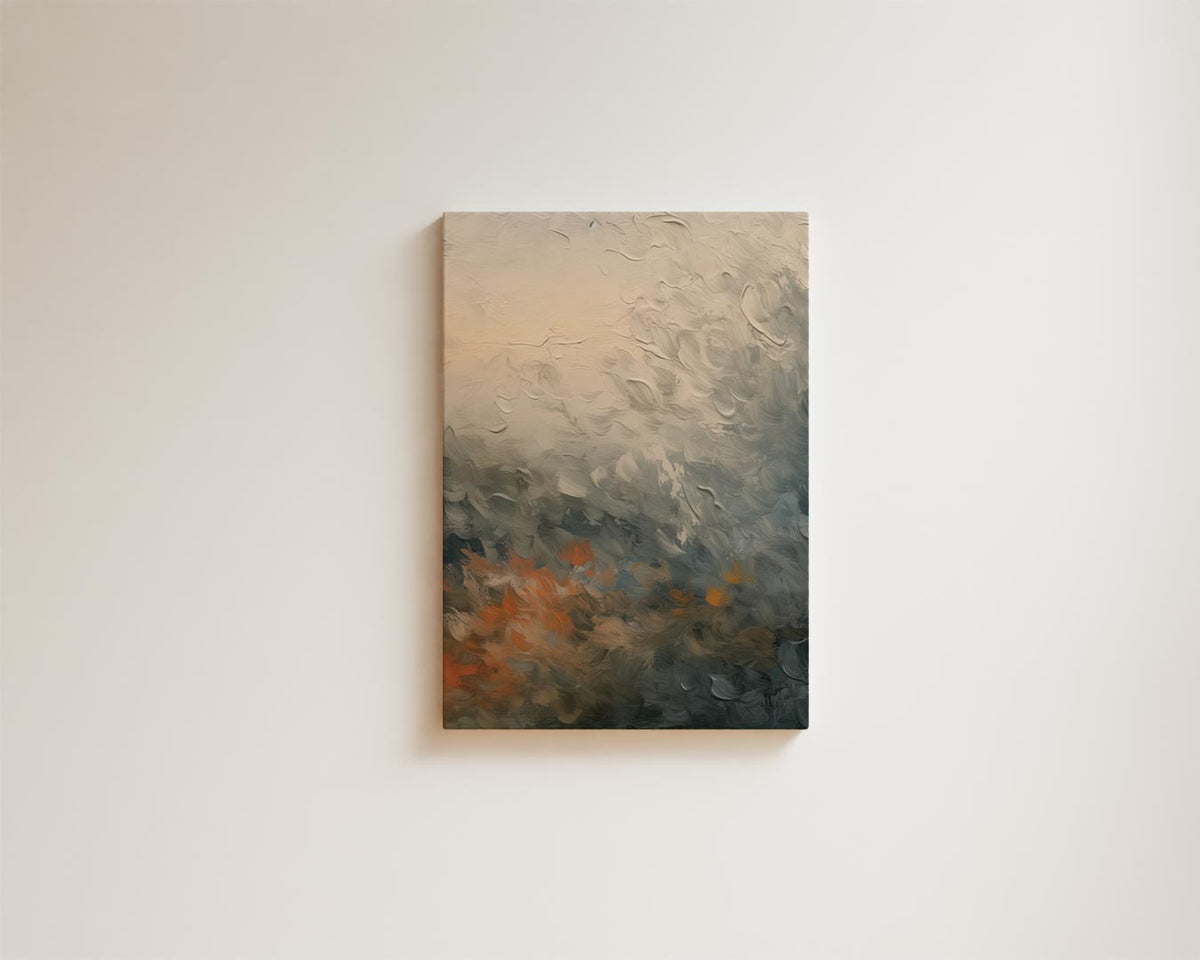 Kleurrijke Zonsopgang in Abstractie – kunstwerk met zwarte baklijst