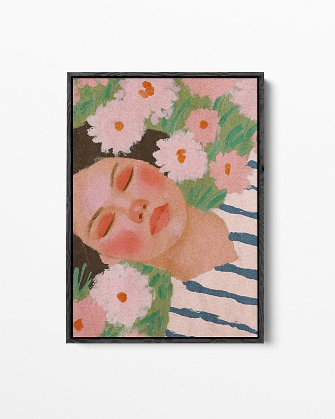 Dromerige bloemenportret – staand wanddecoratie kunstwerk