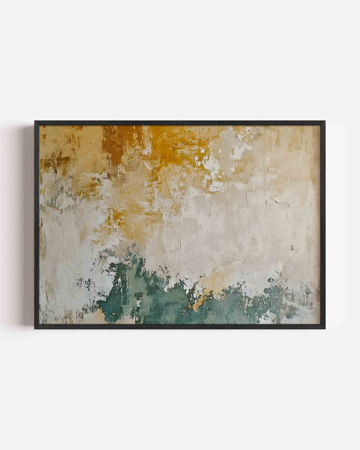 Abstracte beige en groene – abstracte landscape poster als wanddecoratie