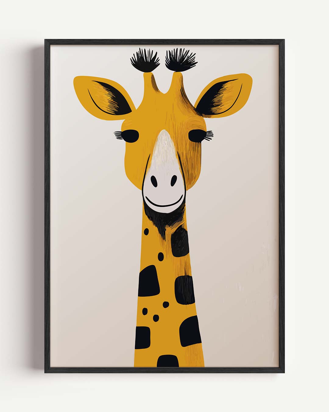 Vrolijke Giraffe – kids portret poster als wanddecoratie