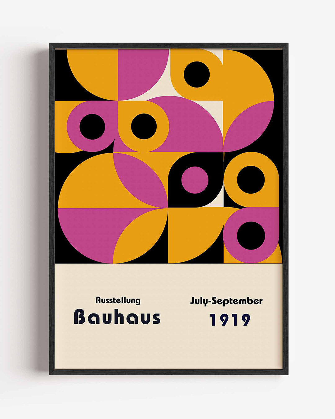 Cirkelvormen en vlakken – staande Bauhaus poster als wanddecoratie
