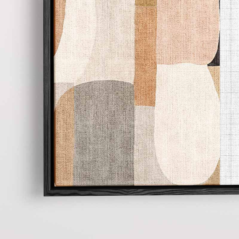 Zachte Aardetinten Abstractie – staand kunstwerk voor modern interieur