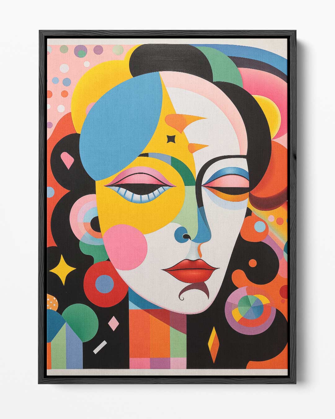 Kleurrijke Dromenportret – portret kunstwerk als wanddecoratie