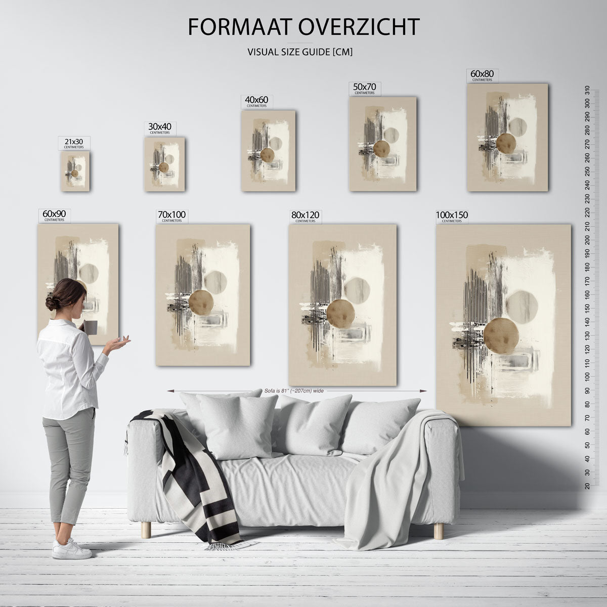 Abstracte vormen – staande muurposter met abstracte vormen