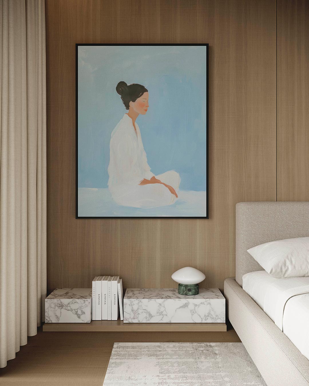 Rustige zittende vrouw – staand wanddecoratie kunstwerk