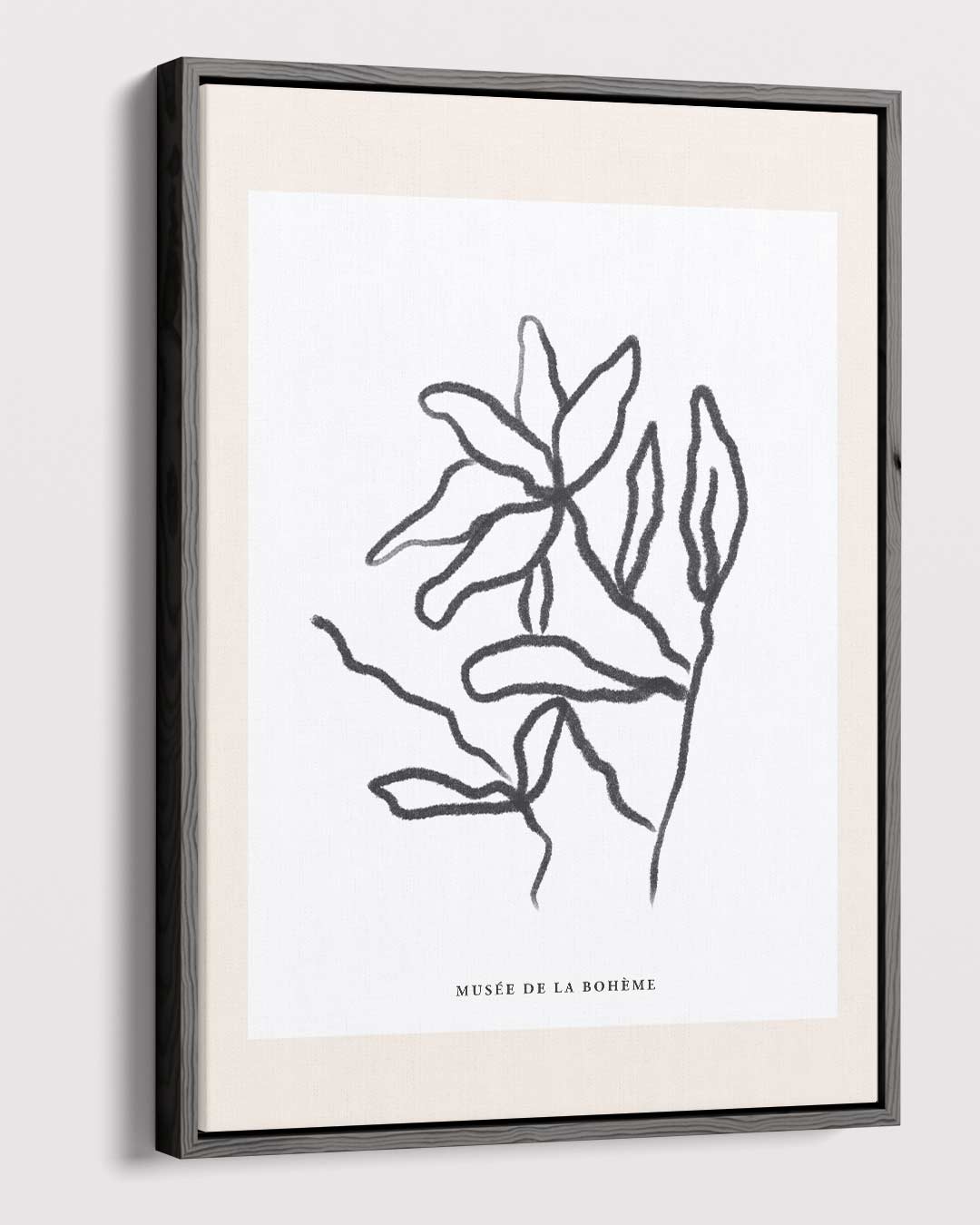 Organische Lijnen Bloem – canvas wanddecoratie in portret formaat