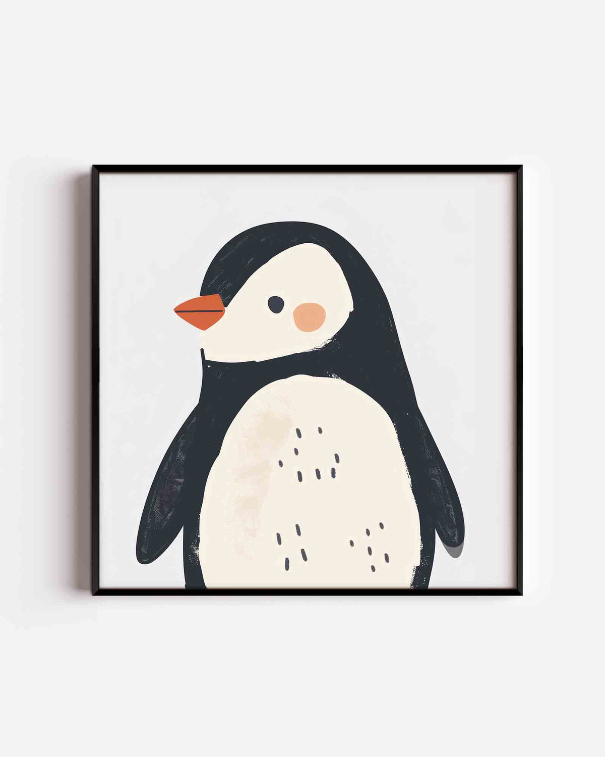 Pinguïn illustratie – vierkante kinderposter als wanddecoratie