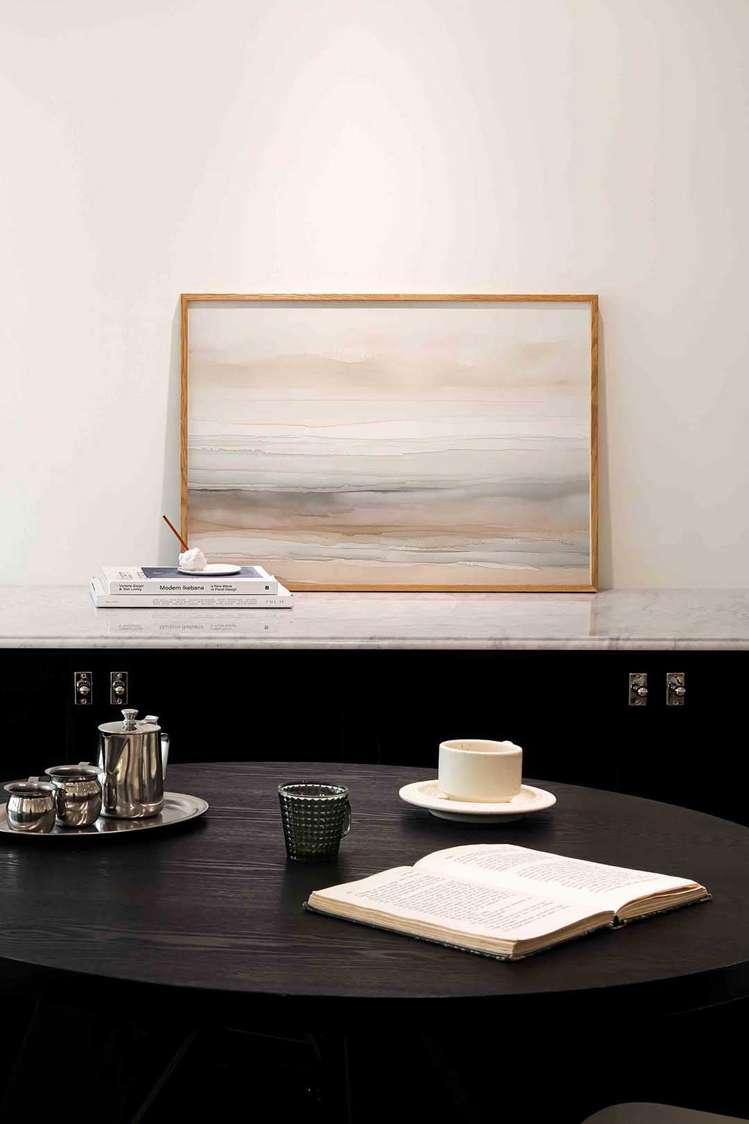 Landschap in zachte tinten – abstracte poster in liggend formaat
