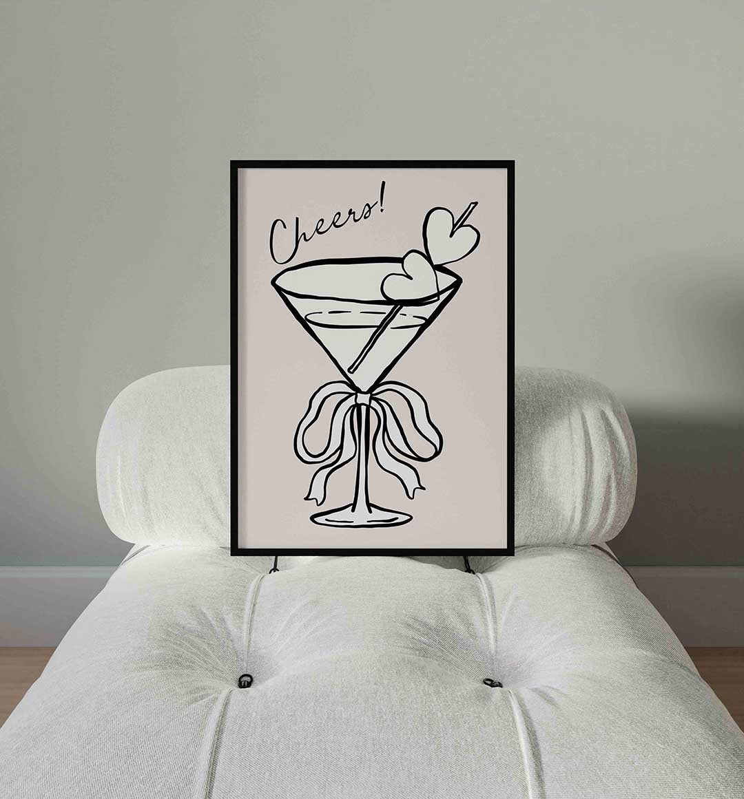 Cheers cocktailglas – staande Pop Art wanddecoratie van WallArtistic