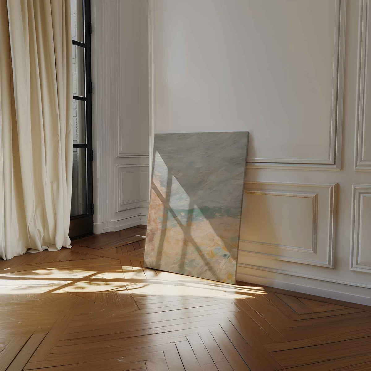 Zomers Veld in Pastel – plexiglas wanddecoratie in portret formaat
