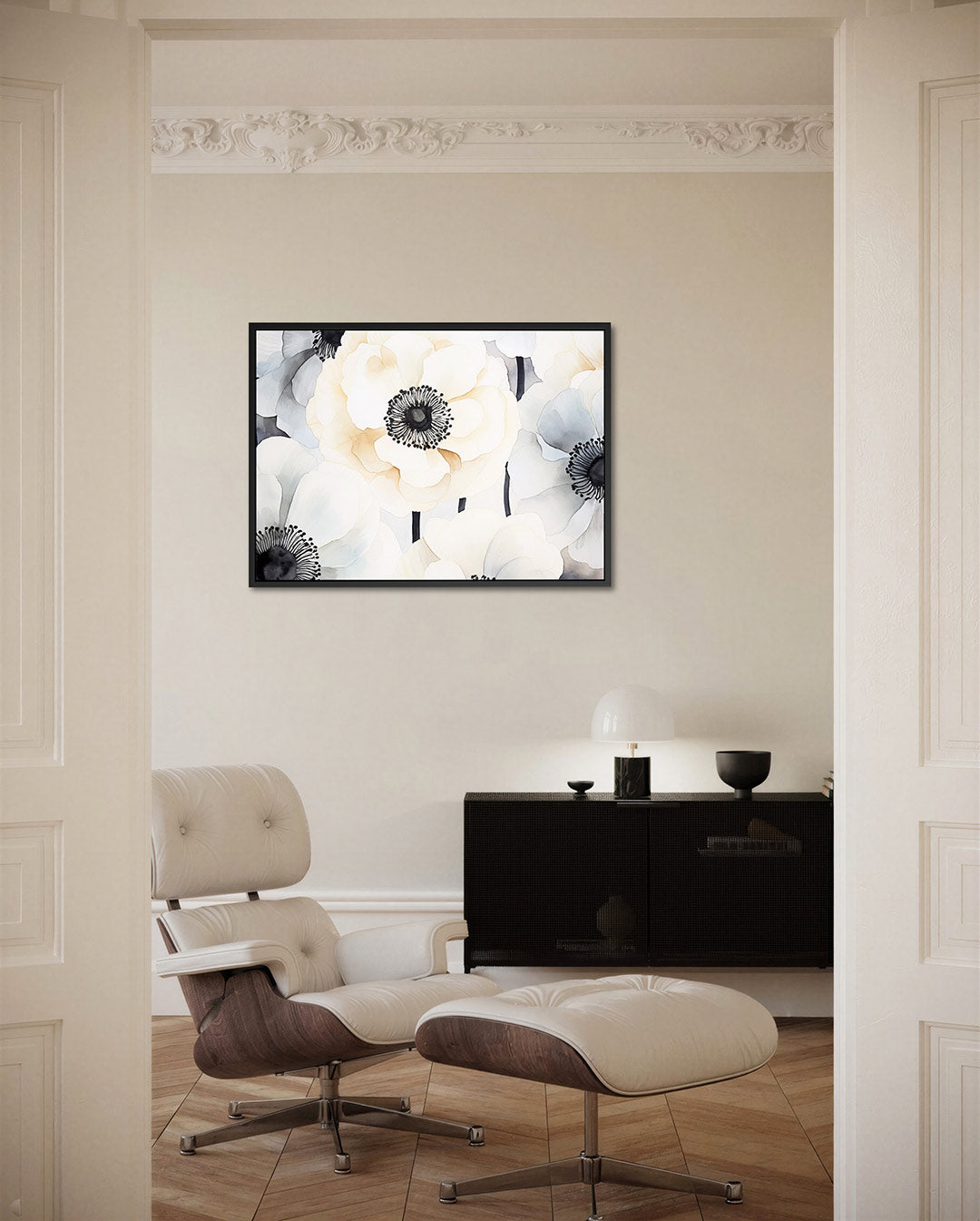Bloemrijke harmonie – liggende wanddecoratie