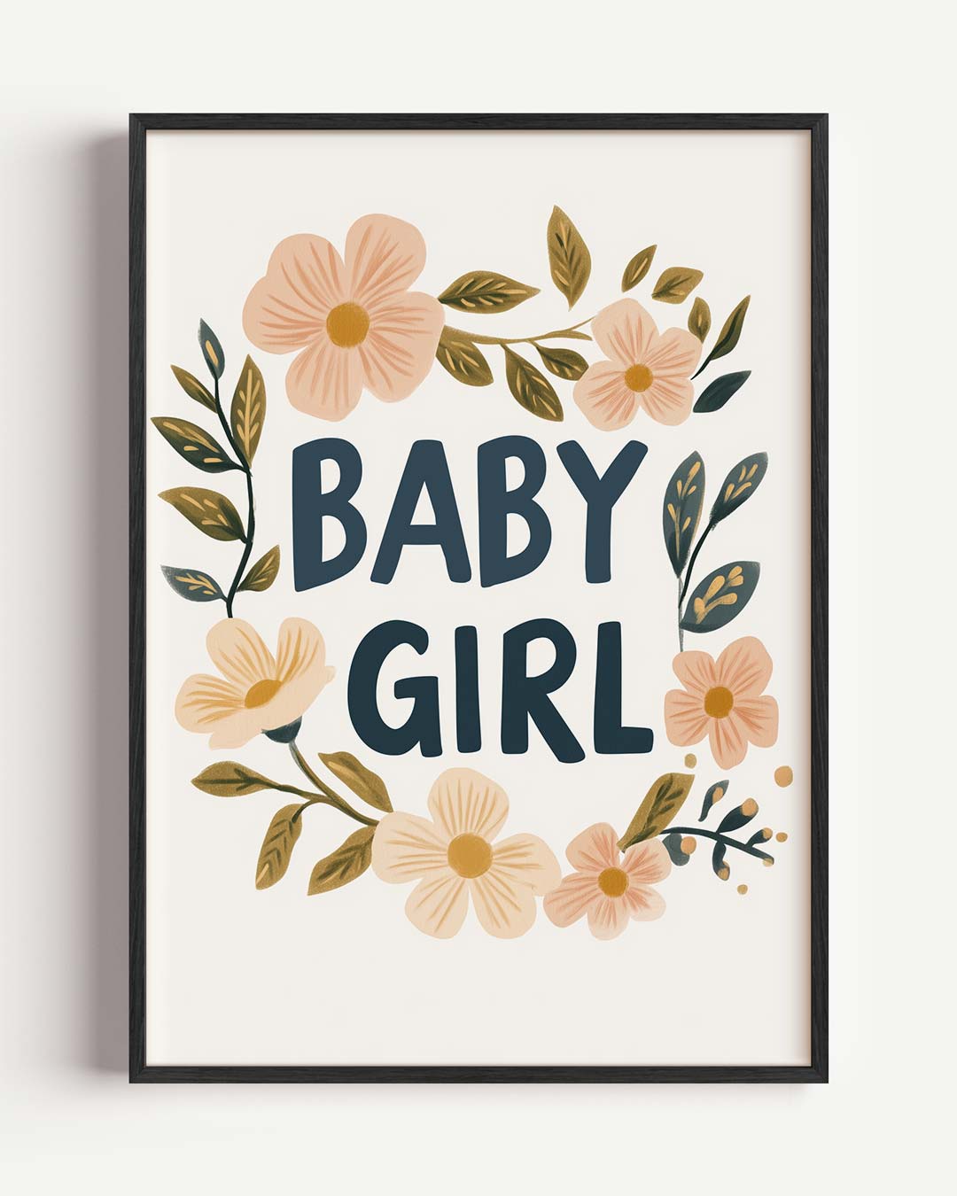 Lieve Bloemen Baby Girl – kids portret poster als wanddecoratie