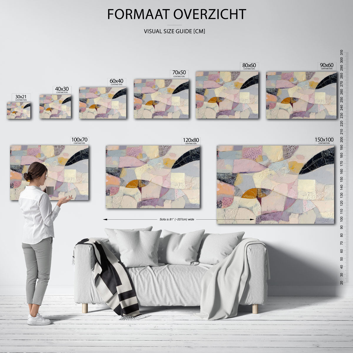 Abstracte vormen – liggende muurposter met abstracte vormen