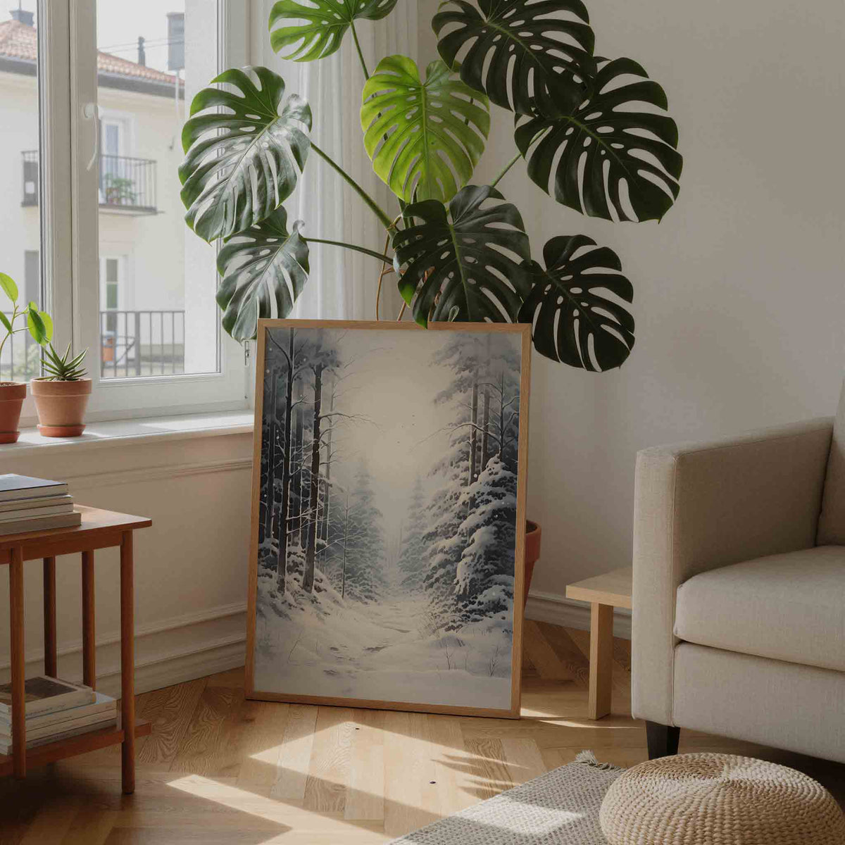 Winterbos – feestelijke wandkunst als portret poster