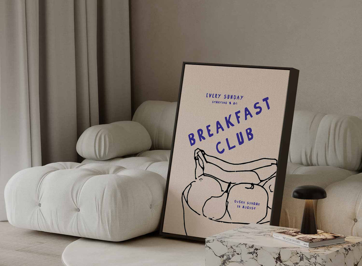 Breakfast Club Illustratie – plexiglas wanddecoratie in portret formaat