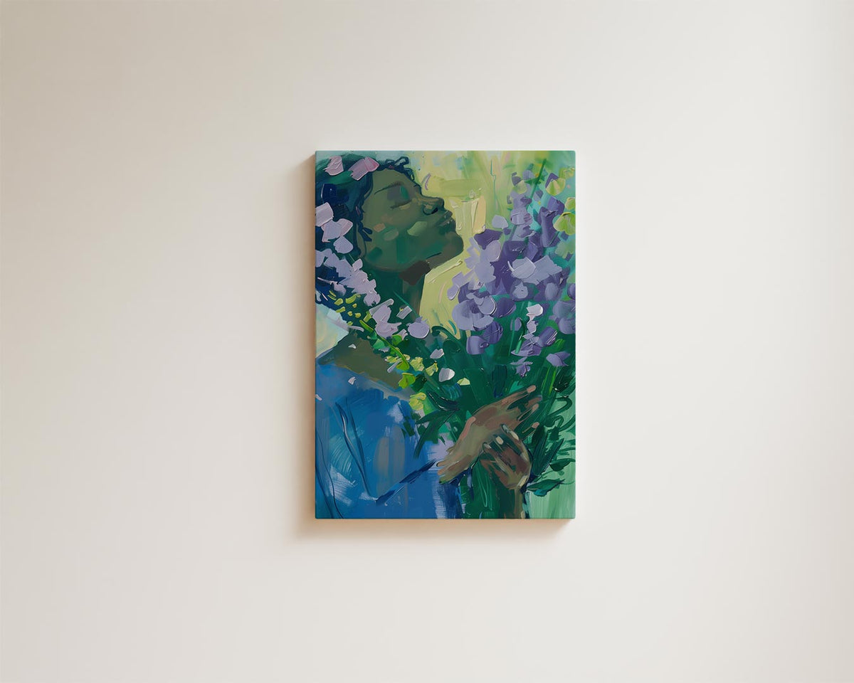 Bloemige Dromen – modern portret kunstwerk van WallArtistic