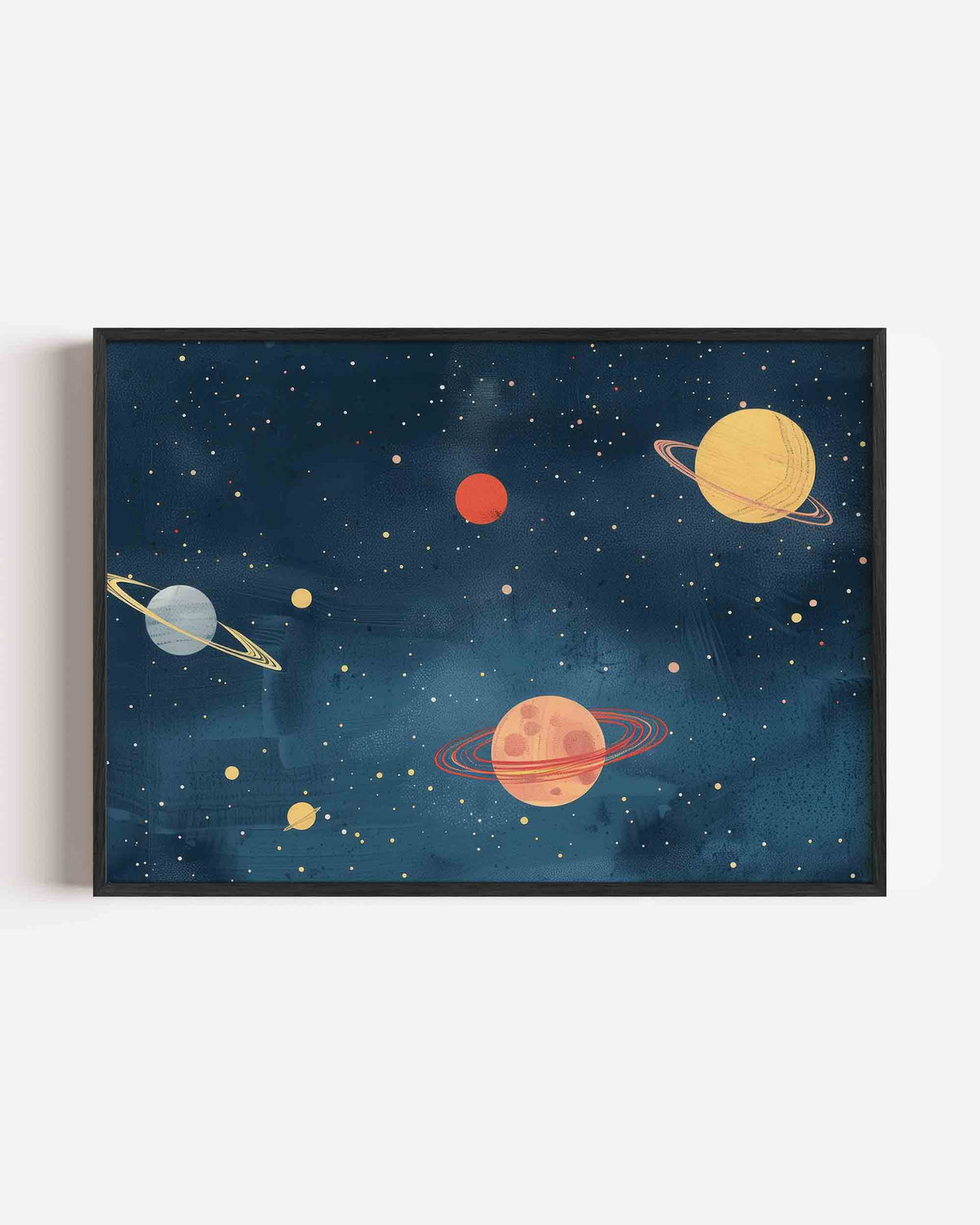 Planeten en sterren – landscape kinderposter als wanddecoratie