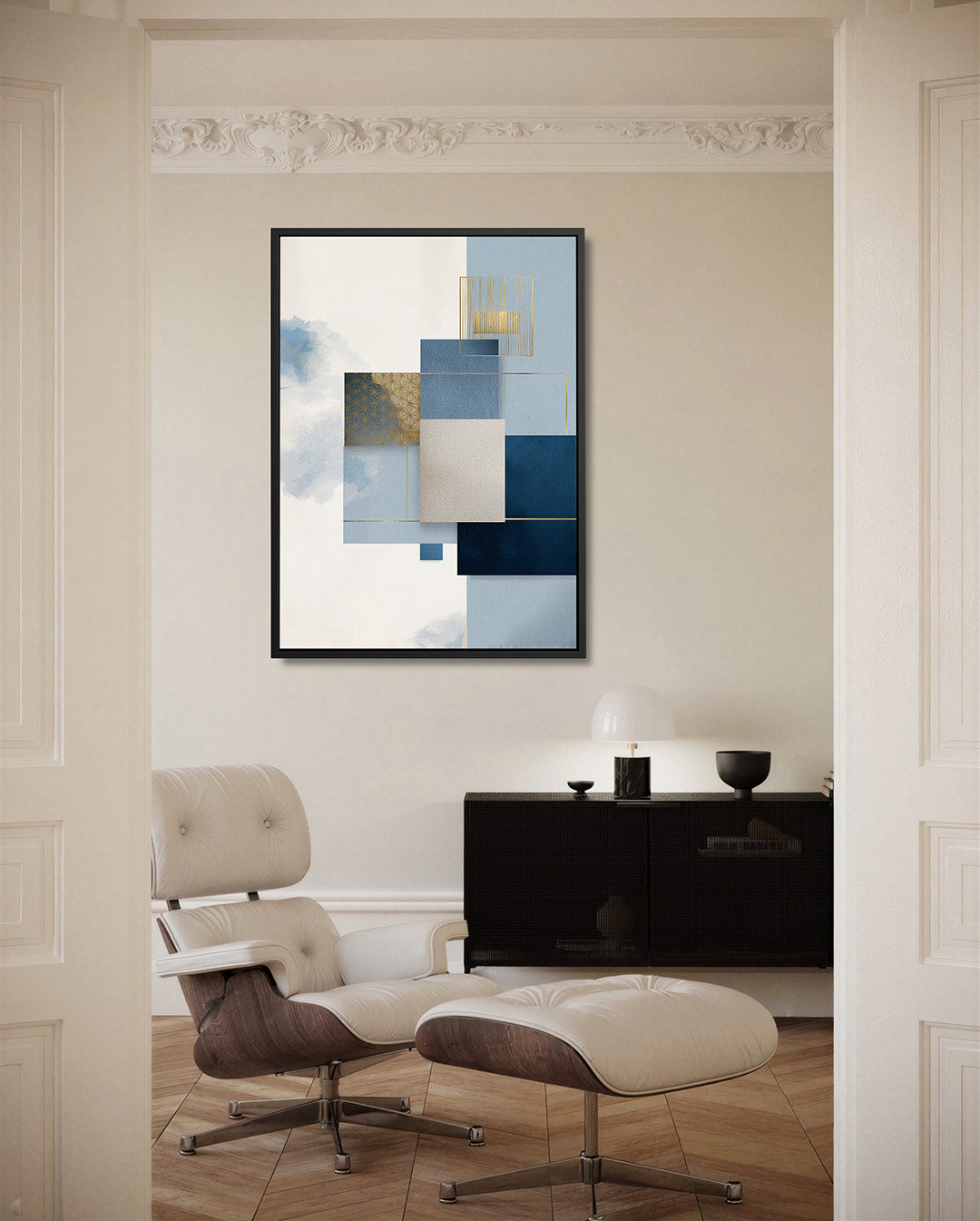 Geometrische compositie – staand wanddecoratie kunstwerk