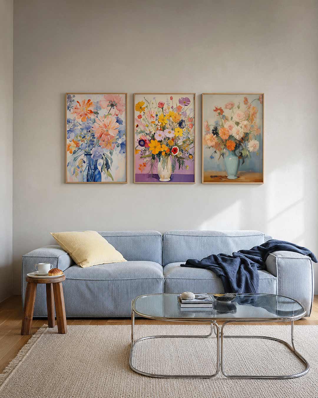 Bloemenpracht in kleur posterset – tweede productweergave – deze posterset in drie delen toont een levendige