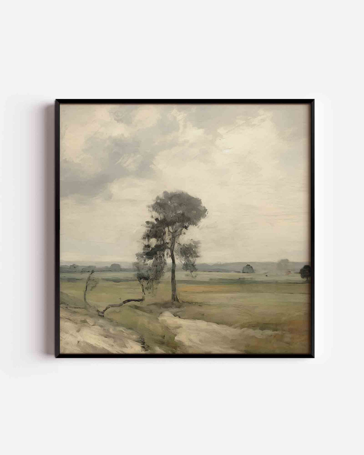 Landschap met boom – vintage vierkante poster als wanddecoratie
