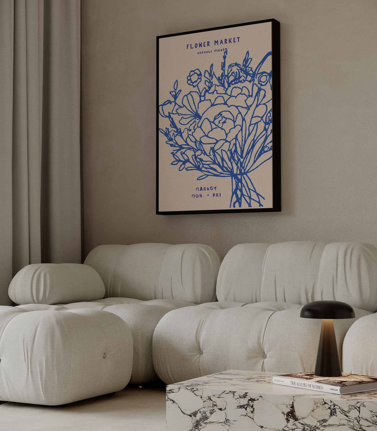 Bloemenmarkt Elegantie – portret wandkunst van WallArtistic