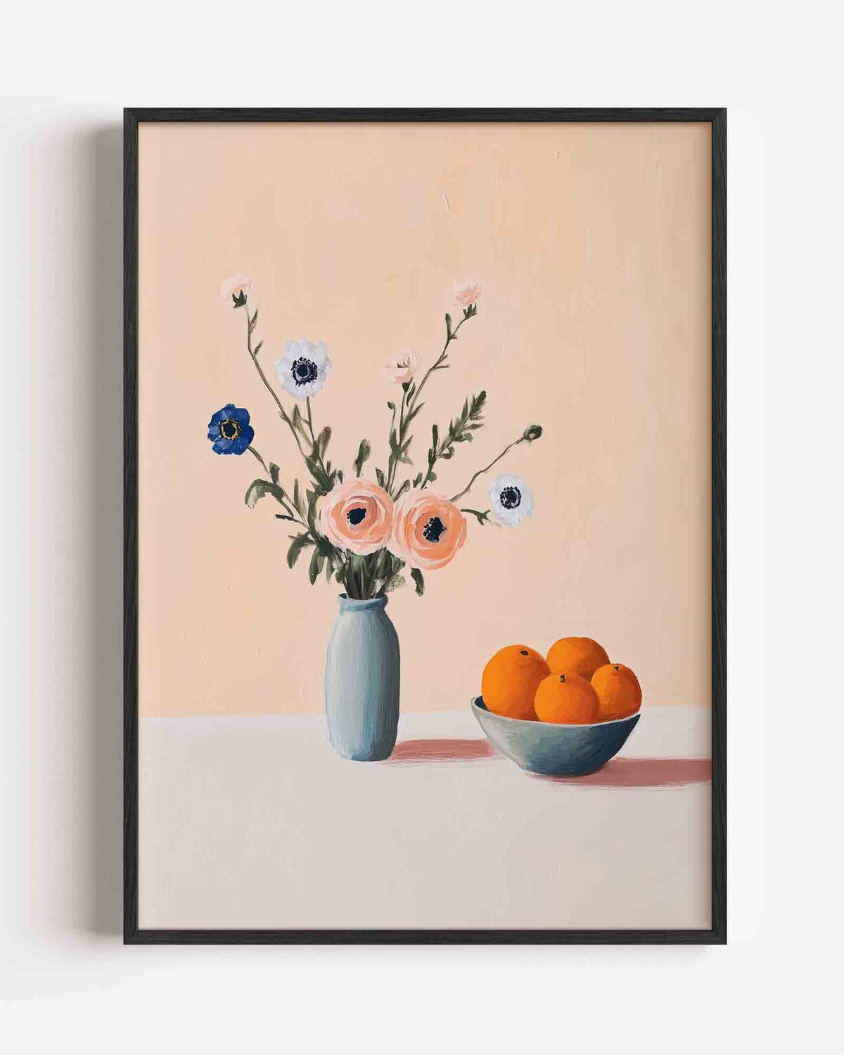 Bloemen en sinaasappels – moderne portret poster als wanddecoratie
